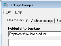Prepare info product with BackupChanges